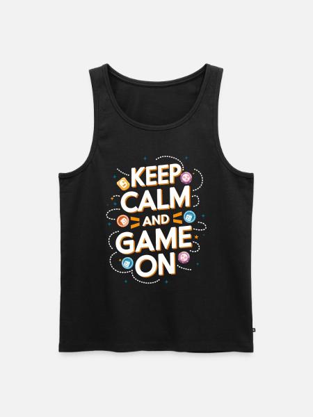 GAMER GAME ON KEEP CALM - Men's Premium Organic Tank Top - black