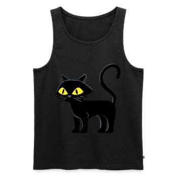 Chat Animal de compagnie - Débardeur bio Premium Homme - noir - Devant - AI Model Male 178 light (178cm)