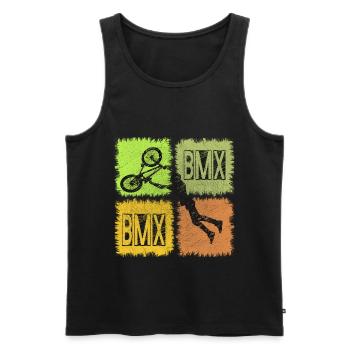 BMX Rider Action Shirt - Männer Premium Bio Tank Top - Schwarz - Vorne - AI Model Male 178 light (178cm)