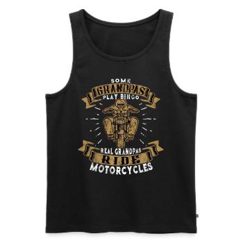 Grandpas Ride Motorcycles - Biker - Opa - Motorrad - Männer Premium Bio Tank Top - Schwarz - Vorne - Michal (187cm)