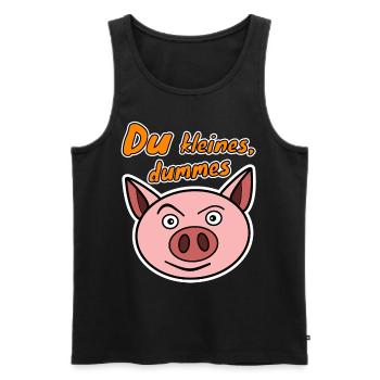 Du kleines dummes Schwein Schweinchen - Männer Premium Bio Tank Top - Schwarz - Vorne - AI Model Male 178 light (178cm)