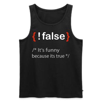Programmierer false true Informatiker Student - Männer Premium Bio Tank Top - Schwarz - Vorne - AI Model Male 178 light (178cm)