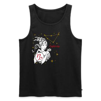 Capricorn - Männer Premium Bio Tank Top - Schwarz - Vorne - AI Model Male 178 light (178cm)