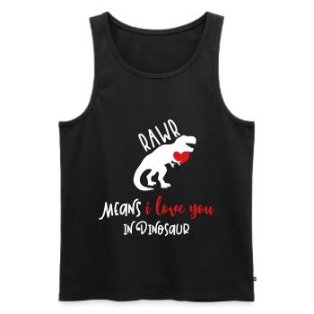 Rawr signifie que je t'aime dans un dinosaure Saint Valentin Ges - Débardeur bio Premium Homme - noir - Devant - AI Model Male 178 light (178cm)