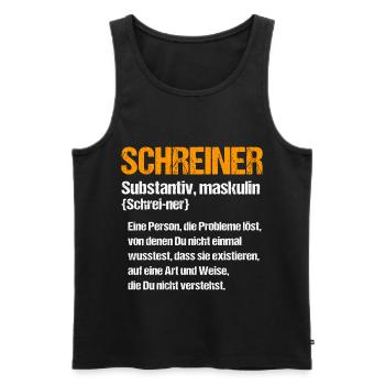 Schreiner - Männer Premium Bio Tank Top - Schwarz - Vorne - Michal (187cm)