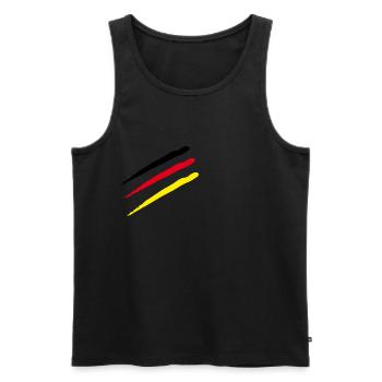 Germany Stripe Scratch Marks - Men's Premium Organic Tank Top - black - Front - Michal (187cm)