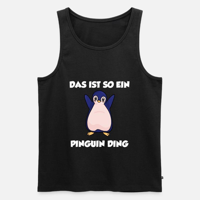 Pinguin - Männer Premium Bio Tank Top - Schwarz