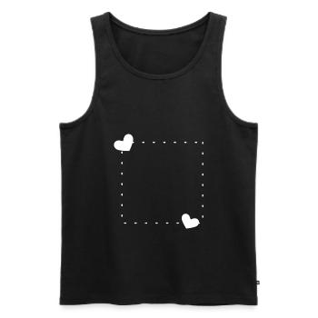 Heart frame ornament line white - Men's Premium Organic Tank Top - black - Front - AI Model Male 178 light (178cm)