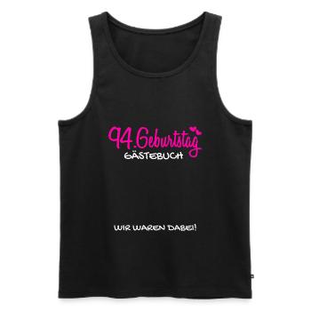 94 Geburtstag Gästebuch 94 Jahre Geschenk - Männer Premium Bio Tank Top - Schwarz - Vorne - Michal (187cm)