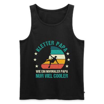 Kletter Papa Klettern Kletterer Vater - Männer Premium Bio Tank Top - Schwarz - Vorne - Michal (187cm)