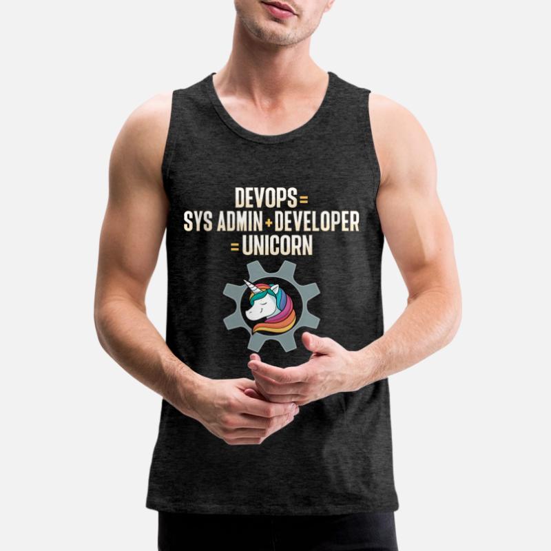 Sys-Admin Developer Devops Engineer Unicorn Men's Premium Organic Tank Top
