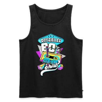 80er Jahre Offizielles 80s - Männer Premium Bio Tank Top - Schwarz - Vorne - Michal (187cm)