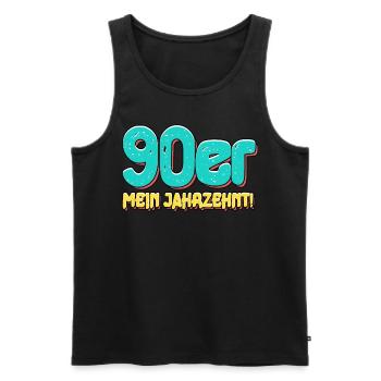 90er Jahre - Männer Premium Bio Tank Top - Schwarz - Vorne - Michal (187cm)