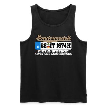 1974 Kennzeichen Geburtstag - Männer Premium Bio Tank Top - Schwarz - Vorne - Michal (187cm)