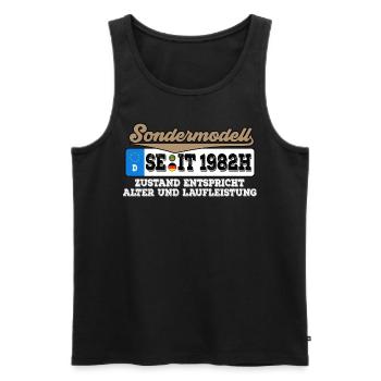 1982 Kennzeichen Geburtstag - Männer Premium Bio Tank Top - Schwarz - Vorne - Michal (187cm)
