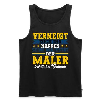 Maler - Männer Premium Bio Tank Top - Schwarz - Vorne - AI Model Male 178 light (178cm)