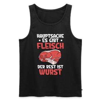 Fleischer Metzger - Männer Premium Bio Tank Top - Schwarz - Vorne - Michal (187cm)