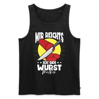 Fleischer Metzger - Männer Premium Bio Tank Top - Schwarz - Vorne - Michal (187cm)