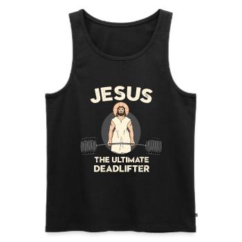 Jésus Deadlift Christ - Débardeur bio Premium Homme - noir - Devant - Michal (187cm)