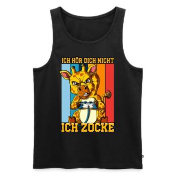Zocken Gaming Ich Höre Dich Nicht Ich Zocke - Männer Premium Bio Tank Top - Schwarz - Vorne - Michal (187cm)