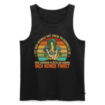 Pilzsammler Pilz Sucher - Männer Premium Bio Tank Top - Schwarz - Vorne - Michal (187cm)