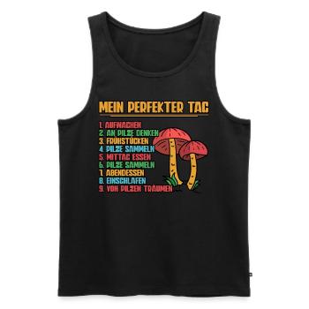 Pilzsammler Pilz Sucher - Männer Premium Bio Tank Top - Schwarz - Vorne - Michal (187cm)