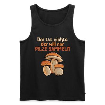 Pilzsammler Pilz Sucher - Männer Premium Bio Tank Top - Schwarz - Vorne - Michal (187cm)