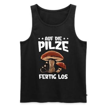 Pilzsammler Pilz Sucher - Männer Premium Bio Tank Top - Schwarz - Vorne - Michal (187cm)