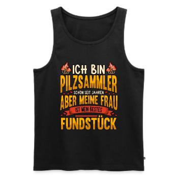 Pilzsammler Pilz Sucher - Männer Premium Bio Tank Top - Schwarz - Vorne - Michal (187cm)