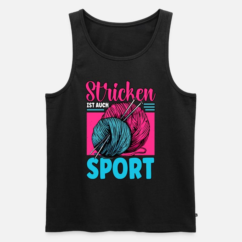 Häkeln - Männer Premium Bio Tank Top - Schwarz
