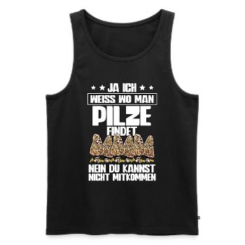 Pilzsammler Pilz Sucher - Männer Premium Bio Tank Top - Schwarz - Vorne - Michal (187cm)