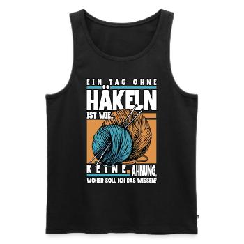 Häkeln - Männer Premium Bio Tank Top - Schwarz - Vorne - Michal (187cm)