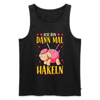 Häkeln - Männer Premium Bio Tank Top - Schwarz - Vorne - Michal (187cm)