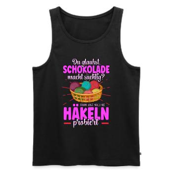 Häkeln - Männer Premium Bio Tank Top - Schwarz - Vorne - AI Model Male 178 light (178cm)