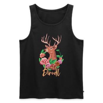 Ersatz Dirndl - Männer Premium Bio Tank Top - Schwarz - Vorne - AI Model Male 178 light (178cm)
