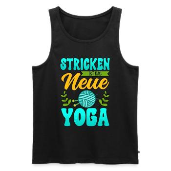Häkeln - Männer Premium Bio Tank Top - Schwarz - Vorne - Michal (187cm)