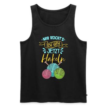 Häkeln - Männer Premium Bio Tank Top - Schwarz - Vorne - AI Model Male 178 light (178cm)