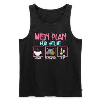 Häkeln - Männer Premium Bio Tank Top - Schwarz - Vorne - Michal (187cm)
