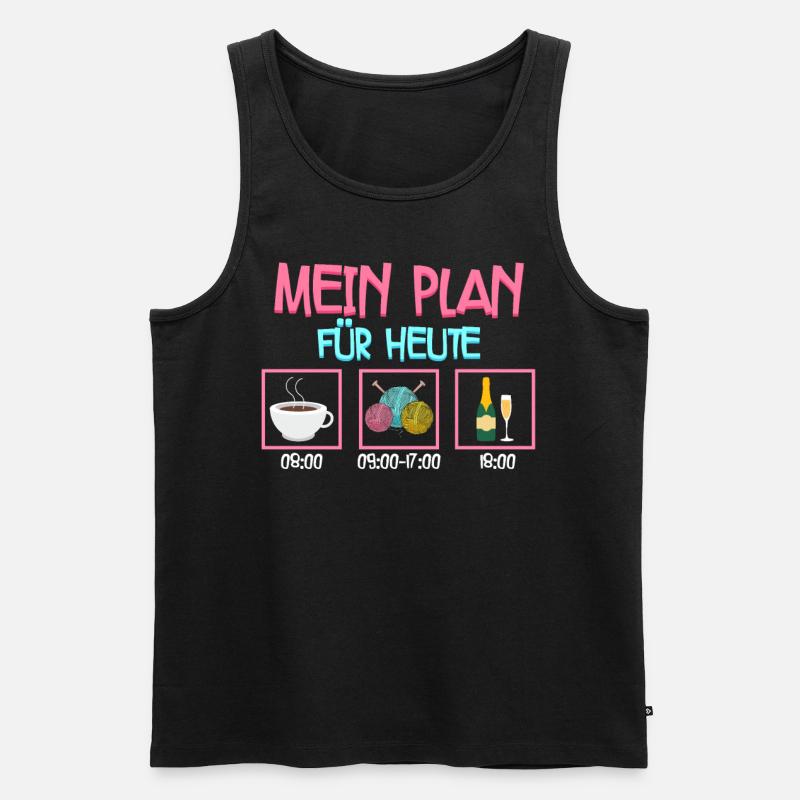 Häkeln - Männer Premium Bio Tank Top - Schwarz