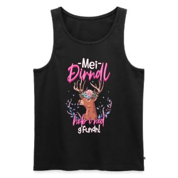 Mei Dirndl Hob I Ned Gfundn - Männer Premium Bio Tank Top - Schwarz - Vorne - Michal (187cm)