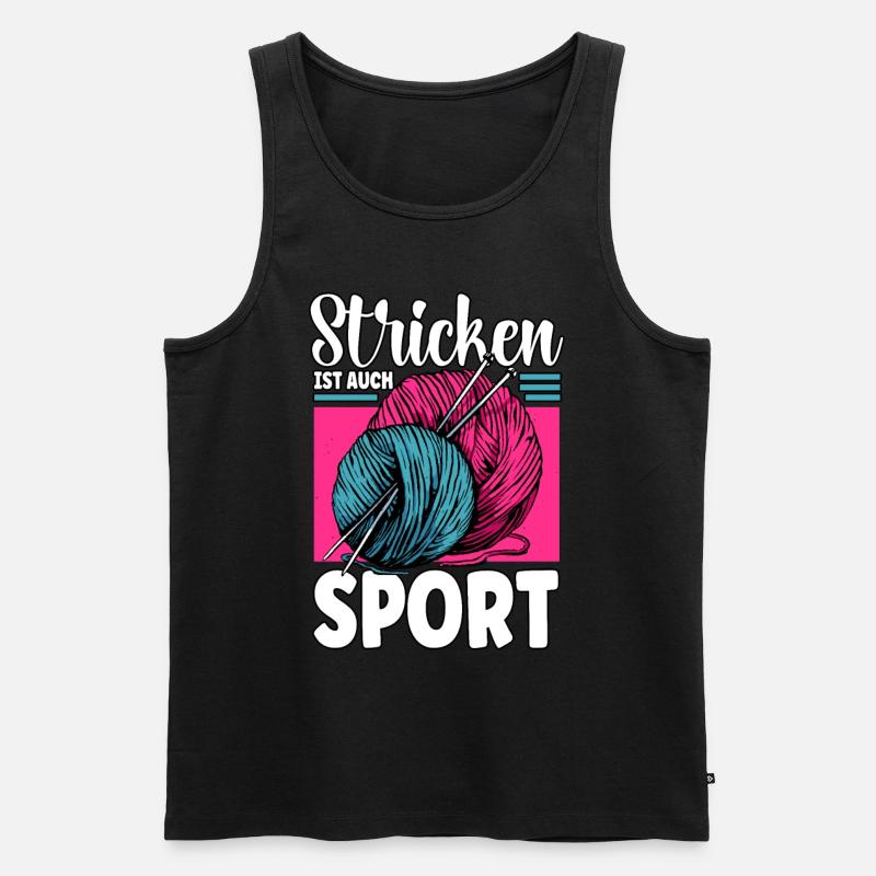 Häkeln - Männer Premium Bio Tank Top - Schwarz