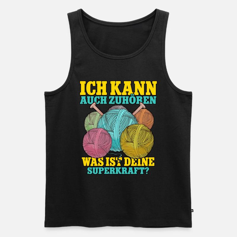 Häkeln - Männer Premium Bio Tank Top - Schwarz