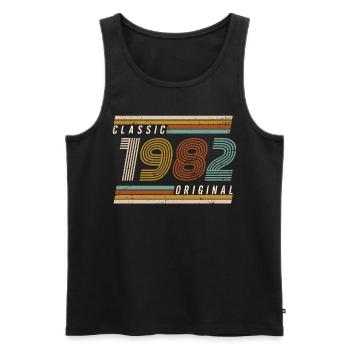 1982 Geburtstag - Männer Premium Bio Tank Top - Schwarz - Vorne - AI Model Male 178 light (178cm)