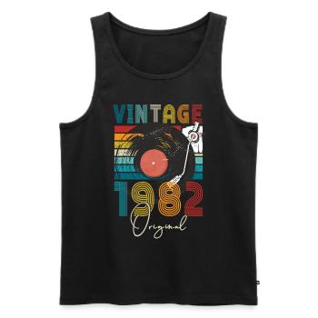 1982 Geburtstag - Männer Premium Bio Tank Top - Schwarz - Vorne - AI Model Male 178 light (178cm)
