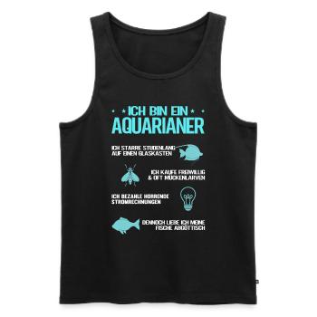 Ich bin ein Aquarianer - Männer Premium Bio Tank Top - Schwarz - Vorne - AI Model Male 178 light (178cm)