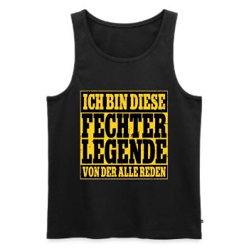 Fechten - Männer Premium Bio Tank Top - Schwarz - Vorne - AI Model Male 178 light (178cm)