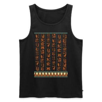 Hieroglyphics Pyramids Ancient Egypt - Men's Premium Organic Tank Top - black - Front - Michal (187cm)