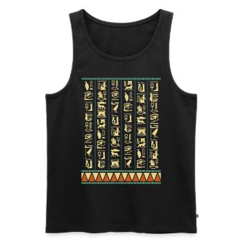 Hieroglyphs Pyramids Ancient Egypt - Men's Premium Organic Tank Top - black - Front - Michal (187cm)