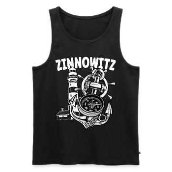 Zinnowitz - Männer Premium Bio Tank Top - Schwarz - Vorne - AI Model Male 178 light (178cm)