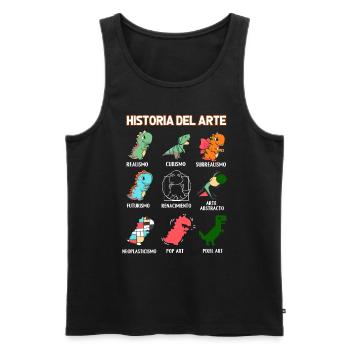 Kunstgeschichte Dinosaurier Spanisch - Männer Premium Bio Tank Top - Schwarz - Vorne - AI Model Male 178 light (178cm)